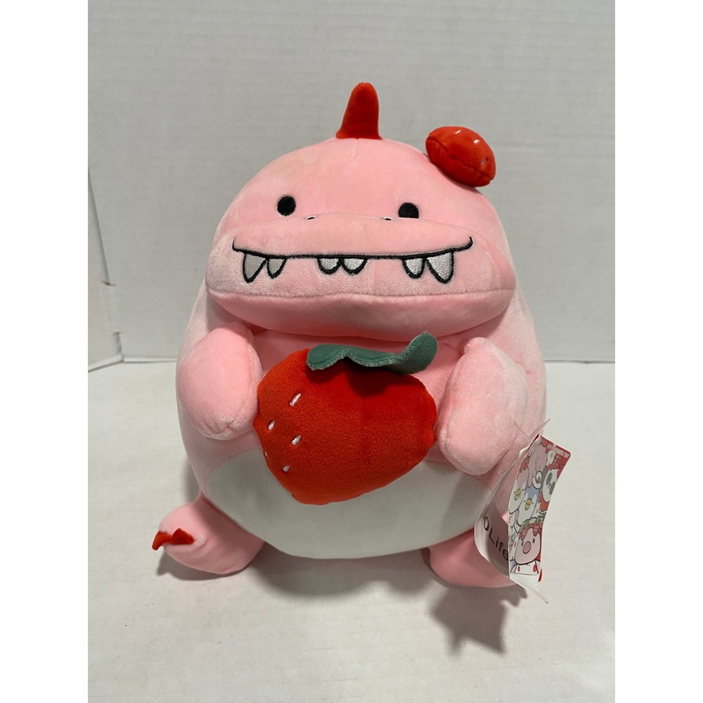 Miniso Plush Toy Unisex Penpie Strawberry Dinosaur Pink 10in NEW